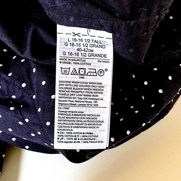 NWT!! Men's Banana Republic Heritage Collection Black Polka Dot Shirt Sz- L/Tall - Picture 7 of 8